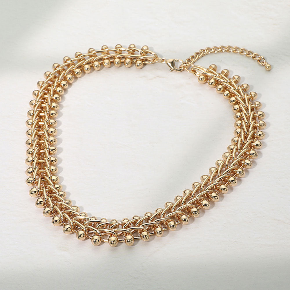 Madeline Love Gold Chunky Layered Metal Chain Necklace