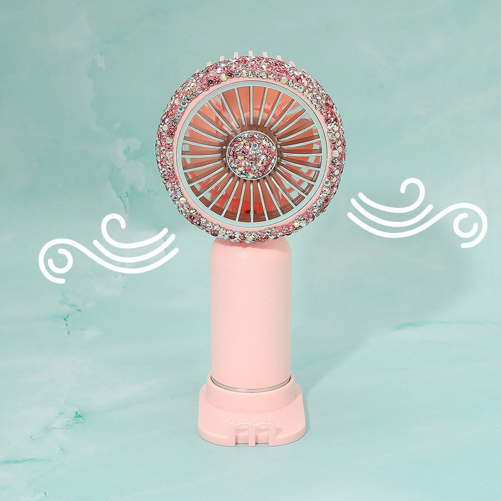 Madeline Love Pink Glittered USB Charging Portable Handheld Fan - Jewelry