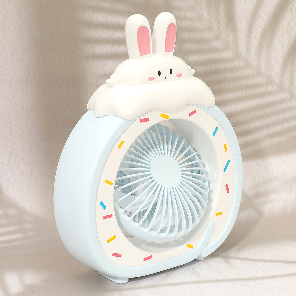 Madeline Love Blue Cartoon Bunny Desk Mini Fan - Jewelry