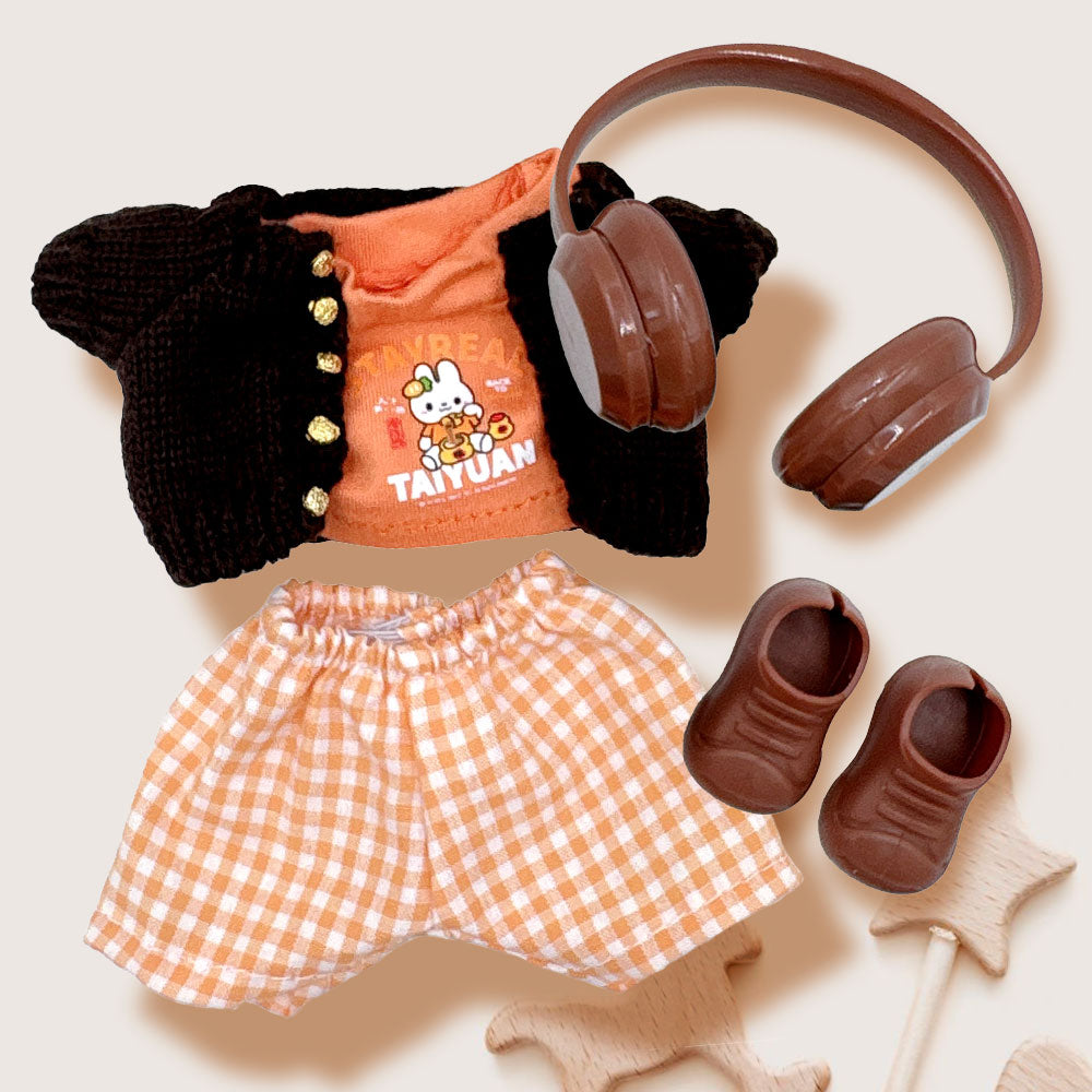 Madeline Love Orange Mini Doll Knit Cardigan Outfit Set - Kids