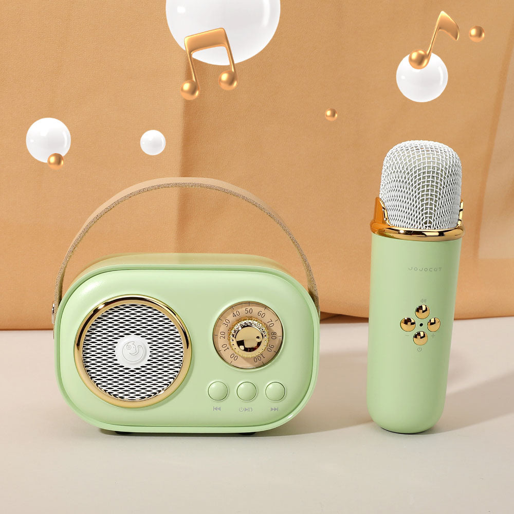 Madeline Love Mint Mini Retro Karaoke Machine Portable Bluetooth Speaker with Microphone - Kids