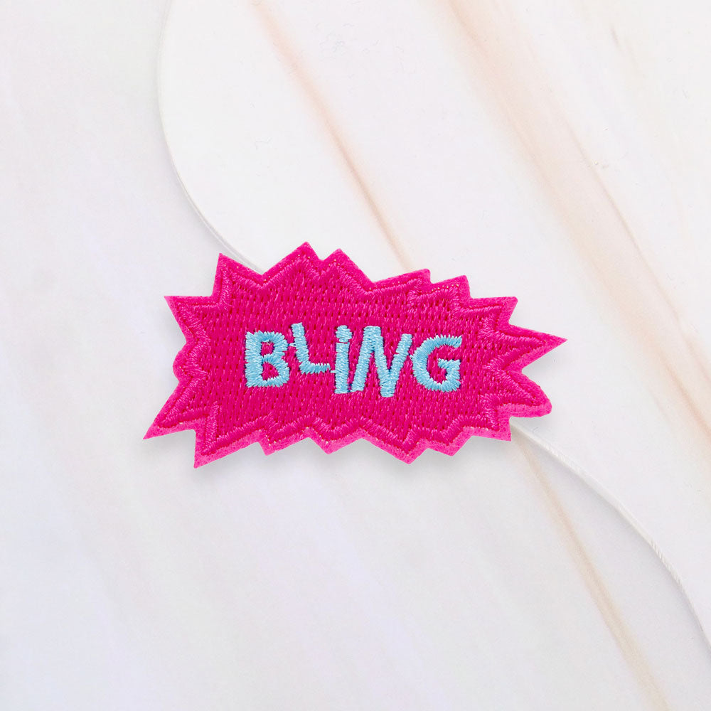 Madeline Love Fuchsia BLING Message Iron On Patch - Jewelry
