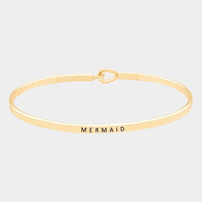 Madeline Love Gold "Mermaid" Brass thin metal hook bracelet - Bracelets