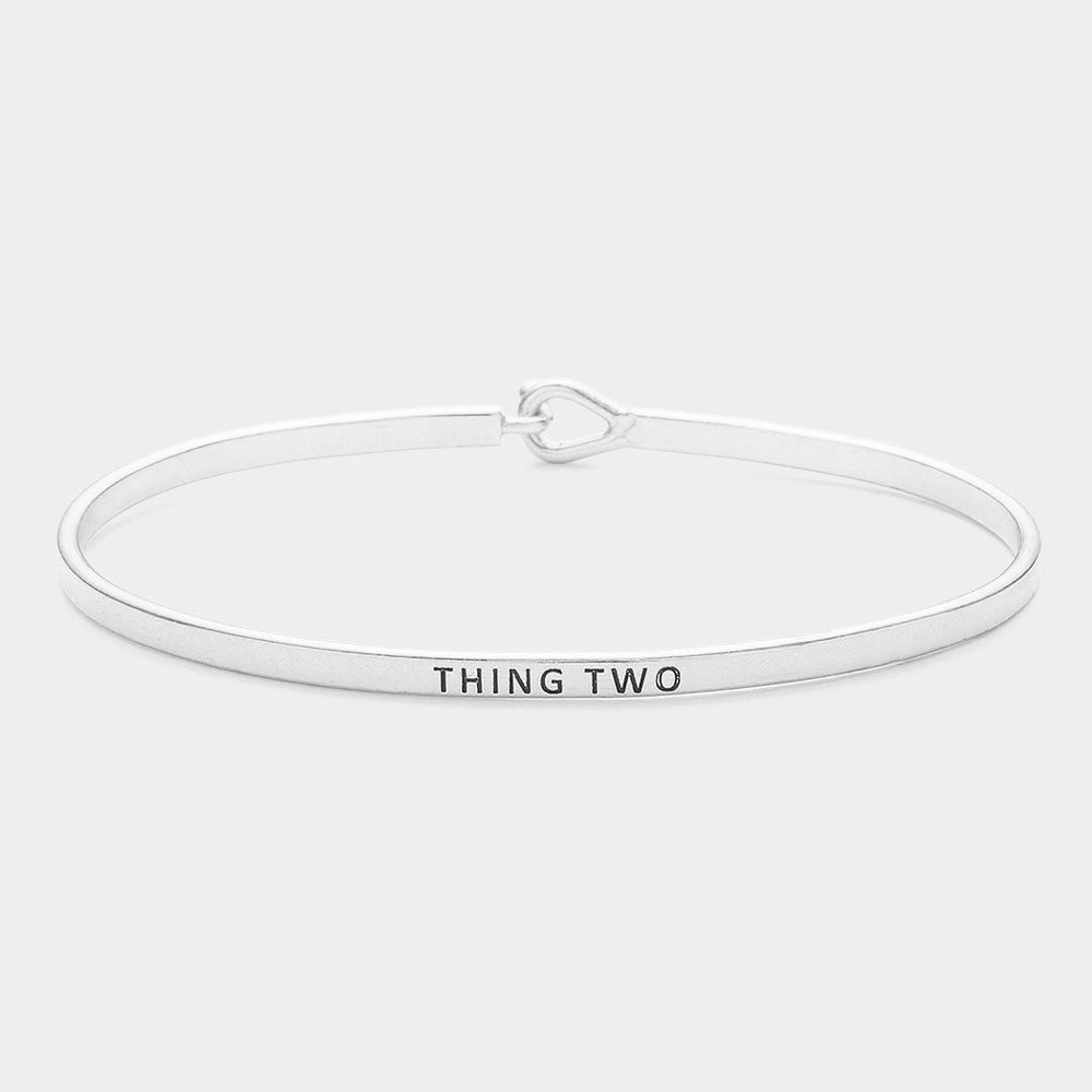 Madeline Love Rhodium "Thing Two" Thin Brass Metal Hook Bracelet - Bracelets
