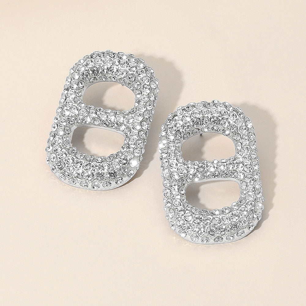 Madeline Love Rhodium Bold Rhinestone Paved Statement Earrings - Jewelry