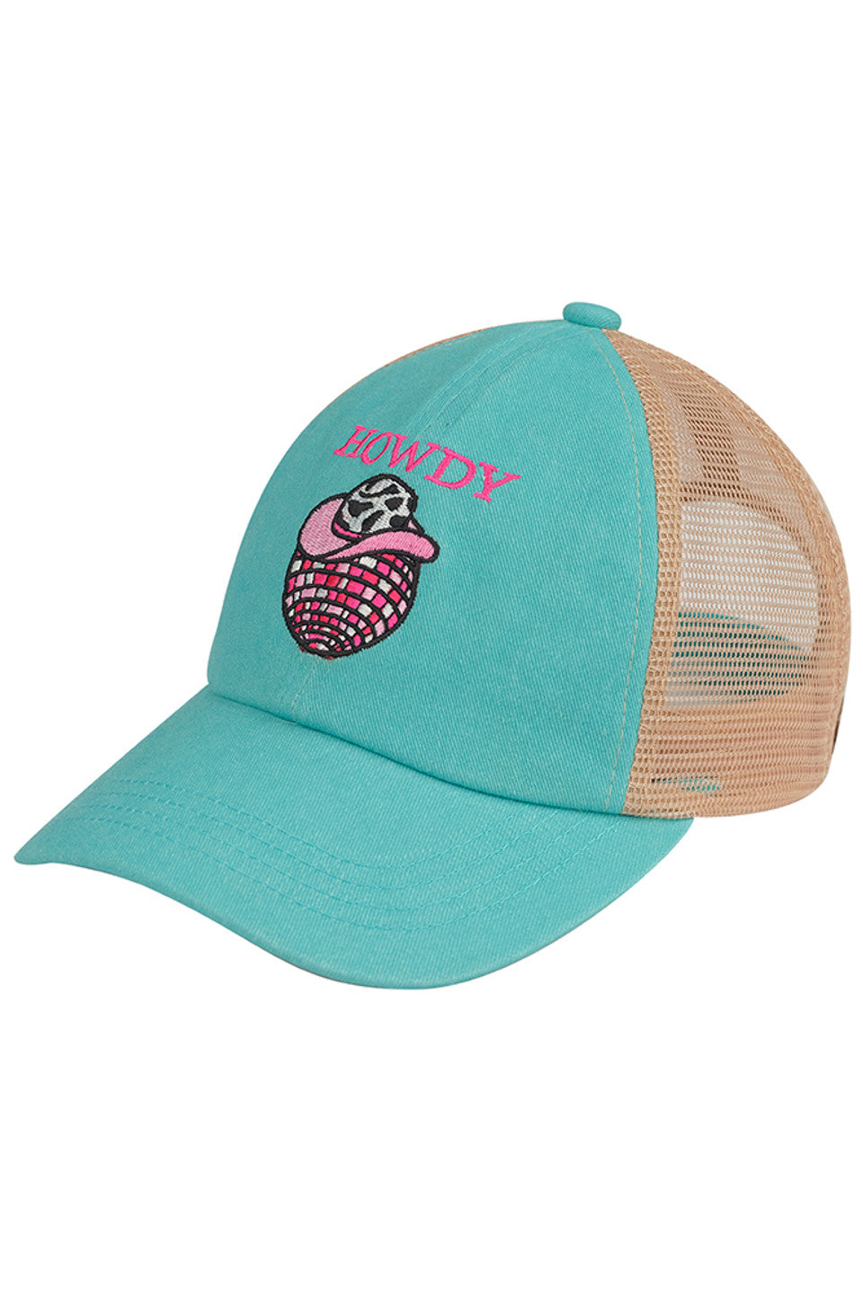 Mint C.C Howdy Discoball Embroidered Baseball Cap is a stylish and unique addition to any wardrobe. Made with high-quality materials and expertly embroidered with a discoball design, this cap is perfect for those looking to make a statement. Stand out from the crowd and enjoy the benefits of both fashion and comfort with this one-of-a-kind cap.
