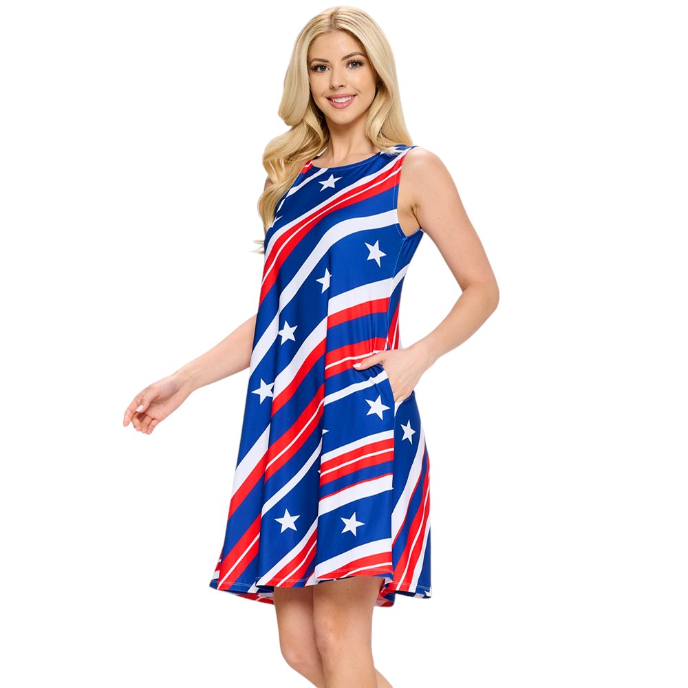 This American USA Flag A-Line Dress is a patriotic addition to any wardrobe. Made with premium materials for comfort and durability, this dress proudly displays the American flag design. Show off your love for your country in style with this A-Line dress.