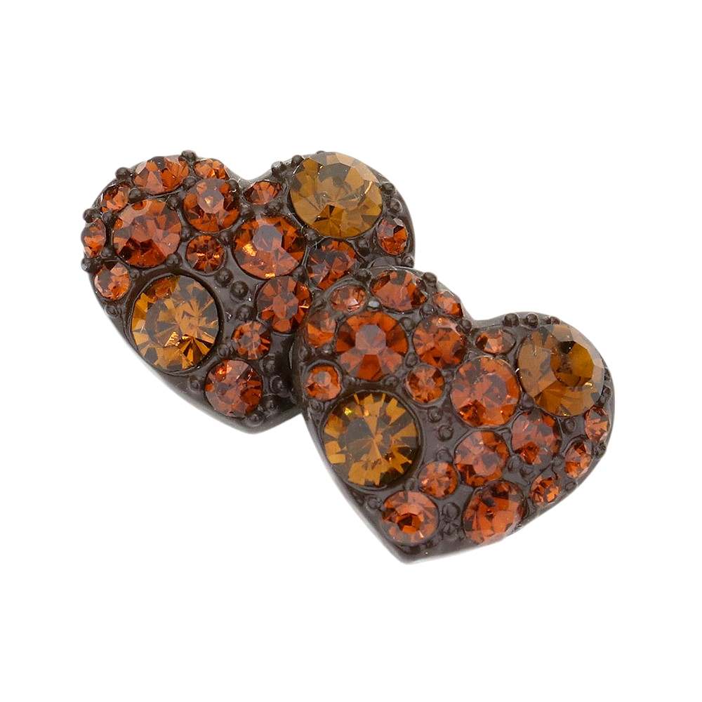 Crystal Pave Full Heart Stud Earrings - Multi - Earrings