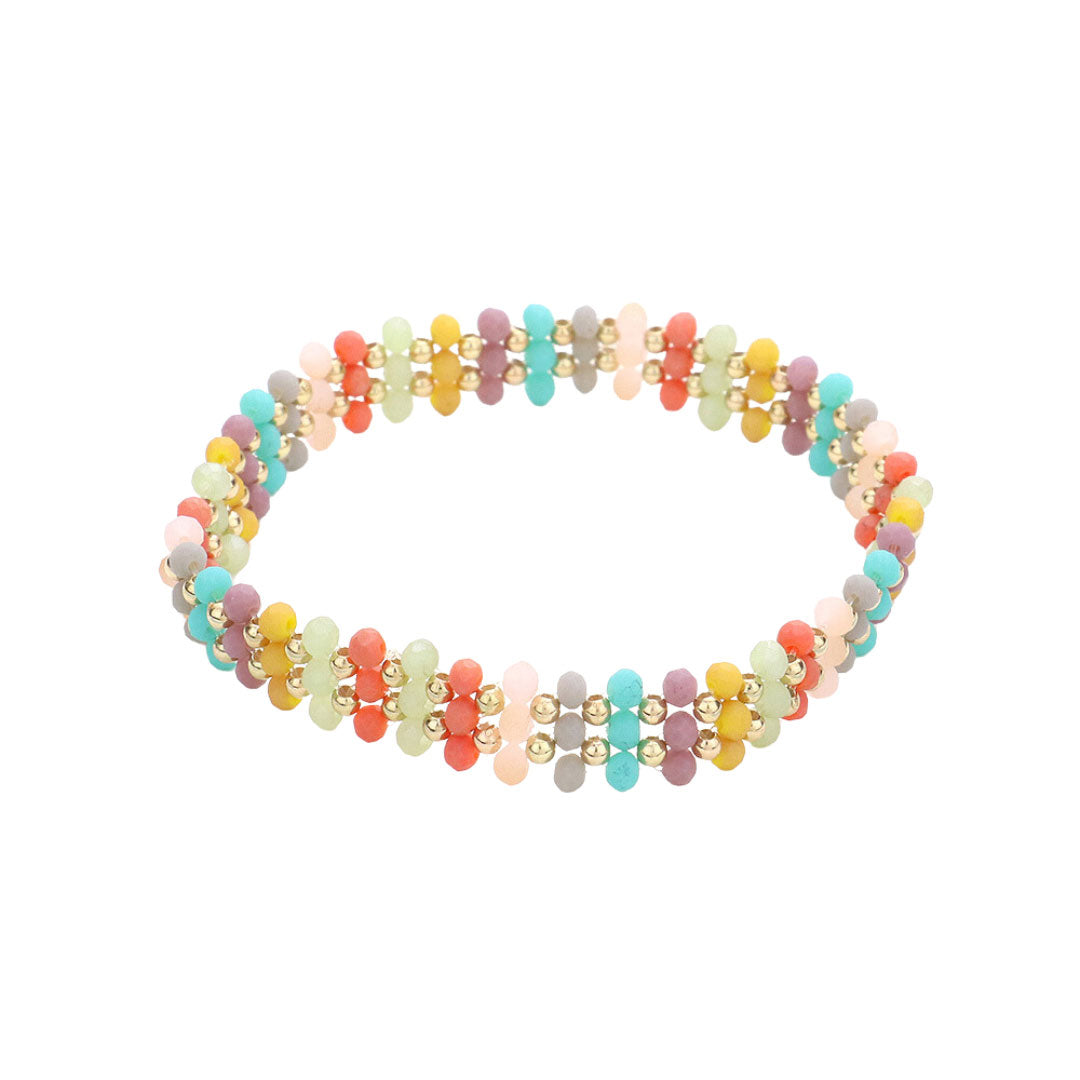 Multi Metal Ball Faceted Beaded Stretch Bracelet, this beaded stretch bracelet is easy to put on, and take off and so comfortable for daily wear. Perfect jewelry gift to expand a woman's fashion wardrobe with a classic, timeless style. Awesome gift for birthdays, Valentine’s Day, or any meaningful occasion.