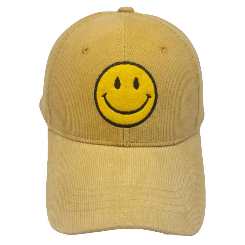 Mustard Smile Pointed Corduroy Baseball Cap, is an essential for any fashionista's wardrobe. Its soft corduroy texture and adjustable fit add a comfortable style for any occasion. Perfect for everyday wear or a night out, this cap is sure to make any outfit pop. A perfect gift for your friends and family.