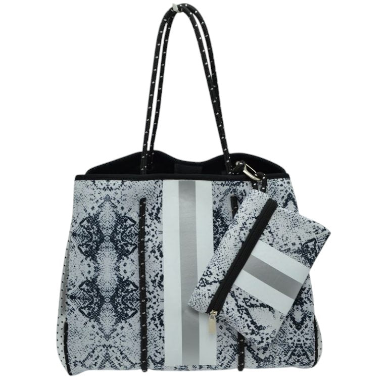 Multi Stylish Neoprene Tote Bag with Purse, Add something special to your outfit! It comes with a useful pouch that will help you to keep your daily handy items on the go. This fashionable bag will be your new favorite accessory. Ideal for parties, events, & holidays, pair these tote bags with any ensemble for a polished look. Versatile enough for carrying through the week. Ultra lightweight to carry around all day.
