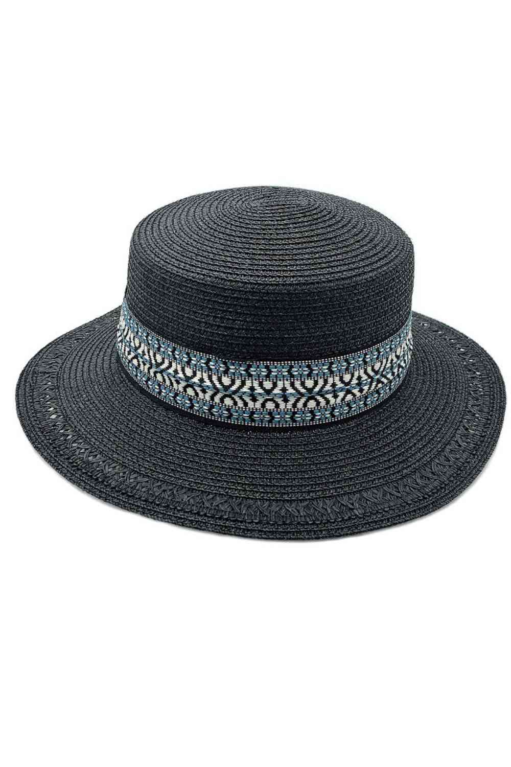 Navy Elevate your summer style with this Aztec Band Boater Hat, crafted from 100% paper for a lightweight, breathable wear. The distinctive Aztec-inspired band adds a vibrant touch to any outfit, while the classic boater silhouette delivers timeless appeal. Perfect for beach days, outdoor festivals, and sunny adventures, this packable hat keeps you shaded and comfortable.