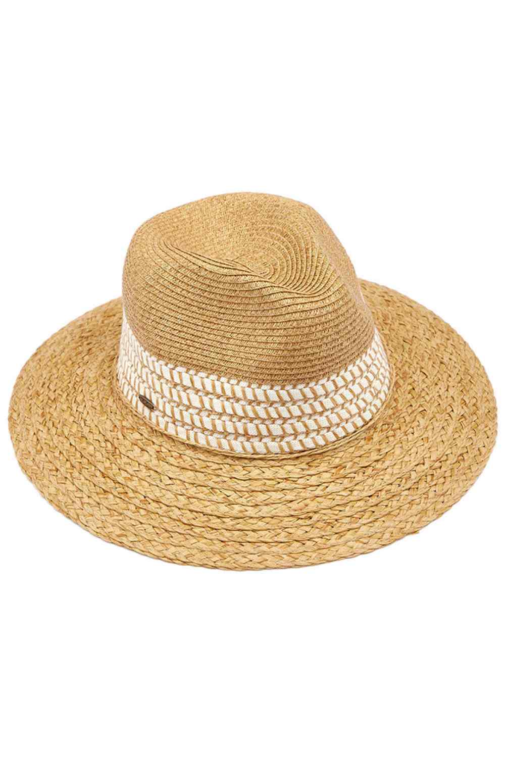 Natural Discover timeless style with this C.C Paper Straw Panama hat, featuring elegant whip stitches on the woven trim. Crafted from a breathable blend of 80% paper and 20% polyester, this lightweight hat delivers comfort and durability for all-day wear. The classic Panama silhouette with detailed stitching makes it an ideal companion for sunny days, beach outings, and outdoor adventures.