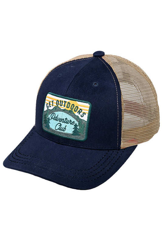 Navy C.C GET OUTDOORS Embroidery Patch Baseball Cap is the perfect accessory for all outdoor enthusiasts. With its high-quality embroidery, this cap not only adds style to any outfit, but also showcases your love for the great outdoors. Protect yourself from the sun while looking your best with this must-have cap.