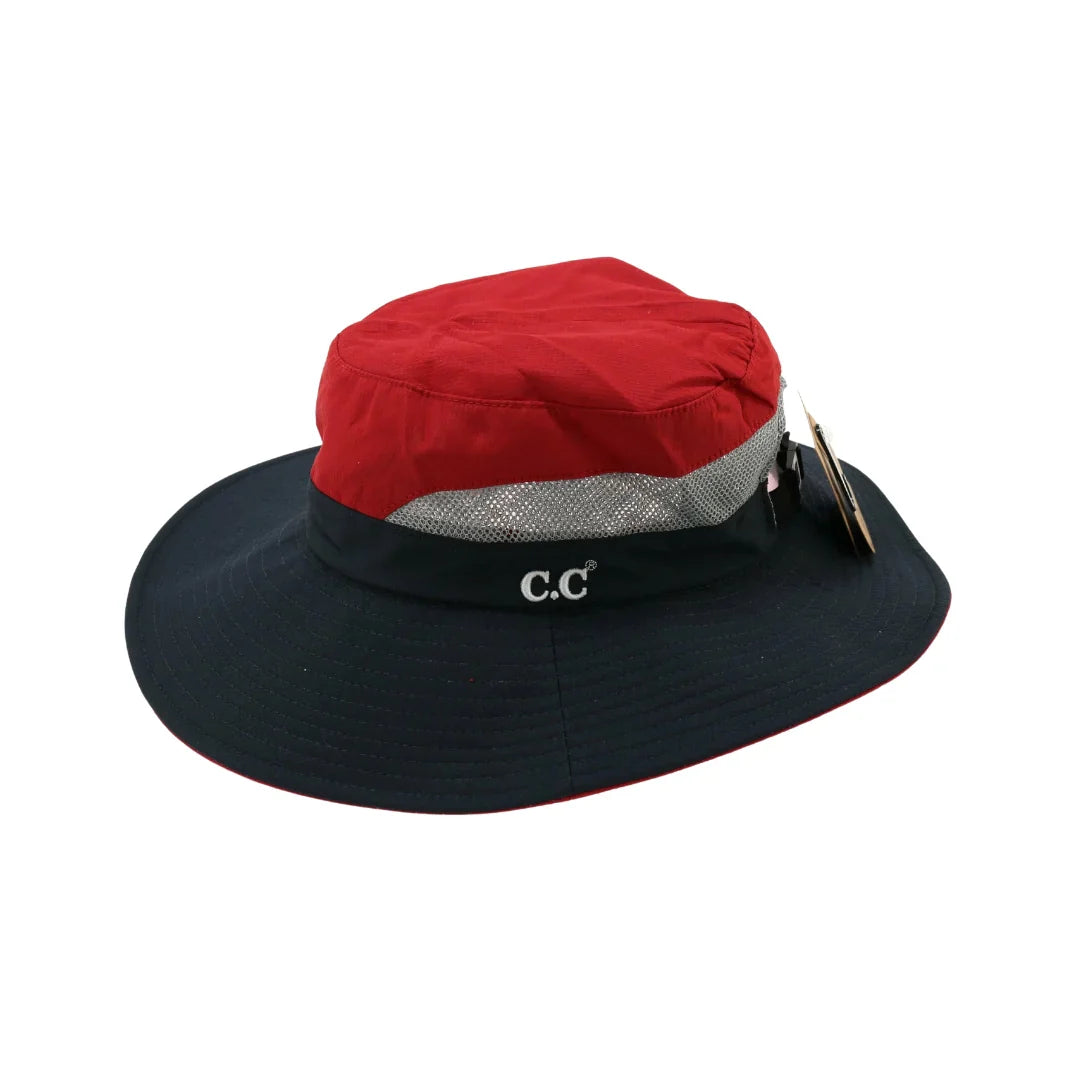 Navy Red C.C. Sun Hat is a stylish and practical addition to your summer wardrobe. With its wide brim and UPF 50+ protection, it shields your face and neck from harmful UV rays, while keeping you cool and comfortable. Perfect for the beach, pool, or any outdoor activity.