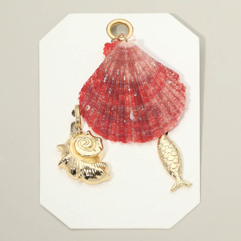 Madeline Love Gold 3PCS - Ocean Shell Fish Pendant Charm Set - Bags & Wallets