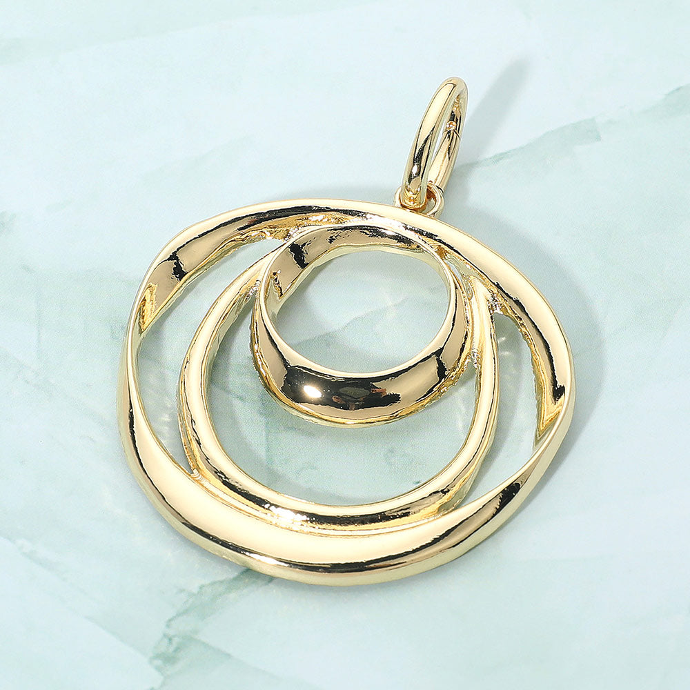 Madeline Love Gold Metal Layered Open Spiral Pendant Charm - Pendant Sets