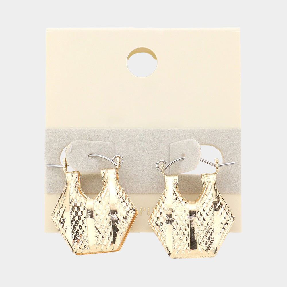 Madeline Love Gold 14K Gold Dipped Abstract Metal Pin Catch Earrings