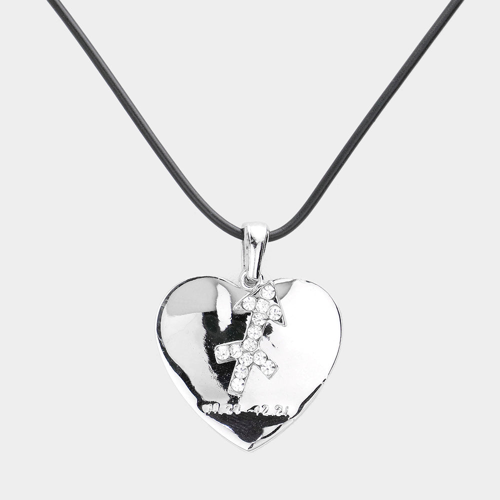 Madeline Love Silver Sagittarius - Zodiac Heart Layered Pendant Necklace - Necklaces