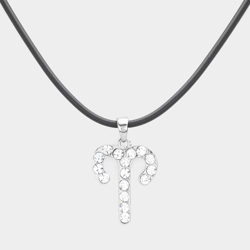 Madeline Love Silver Aries - Stone Embellished Zodiac Pendant Necklace - Necklaces