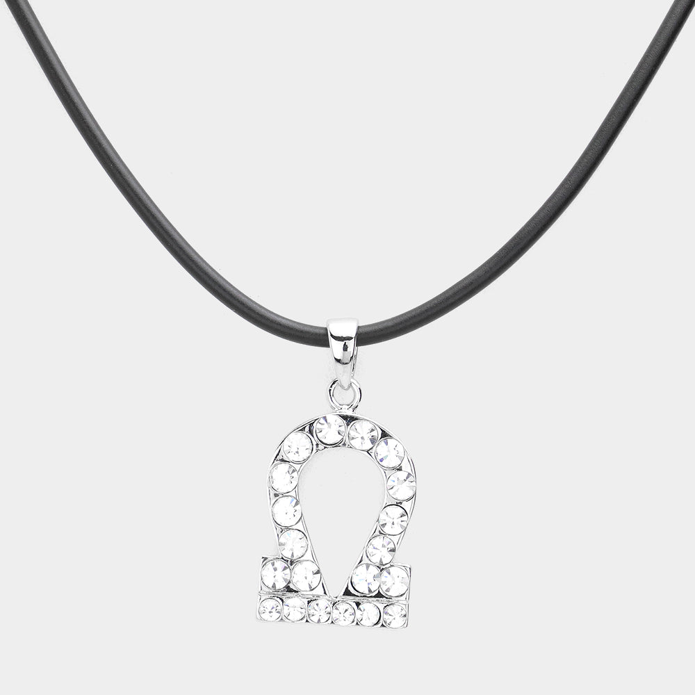 Madeline Love Silver Libra - Stone Embellished Zodiac Pendant Necklace - Necklaces