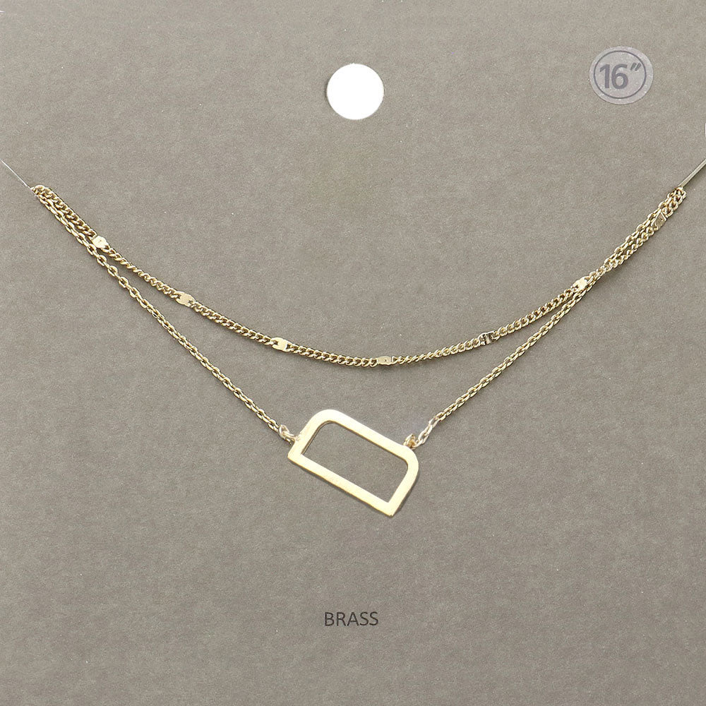 Madeline Love Gold -D- Initial Monogram Brass Metal Necklace - Necklaces
