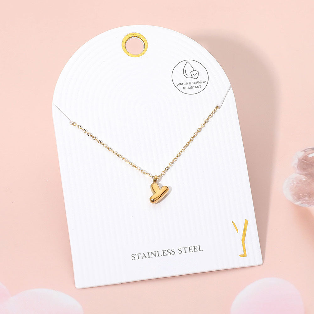 Madeline Love Gold, ~Y~ -Y- Stainless Steel Monogram Pendant Necklace - Jewelry