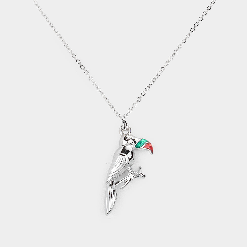 Madeline Love Rhodium Toucan Pendant Necklace - Necklaces
