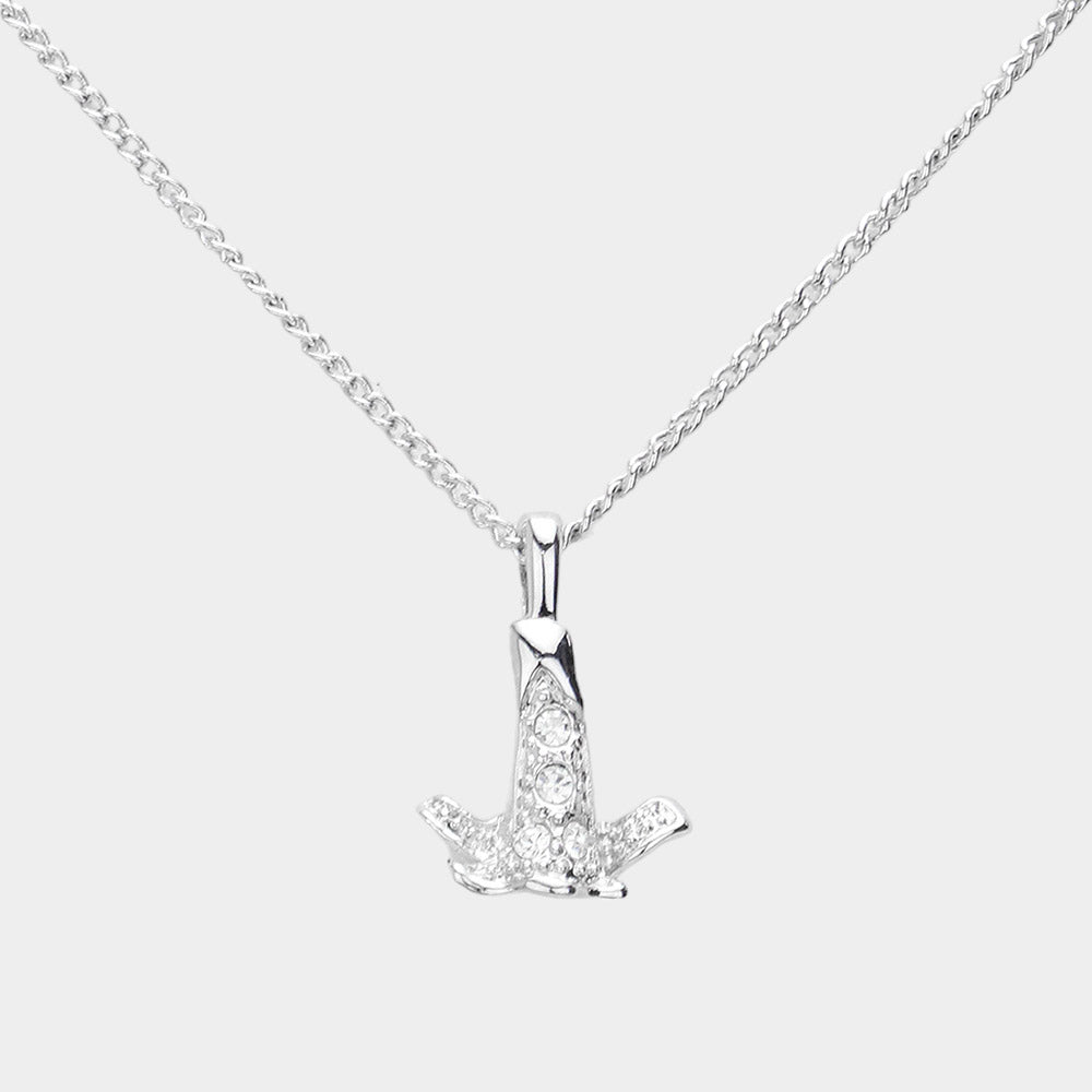 Madeline Love Rhodium Rhinestone Paved Pendant Necklace - Jewelry