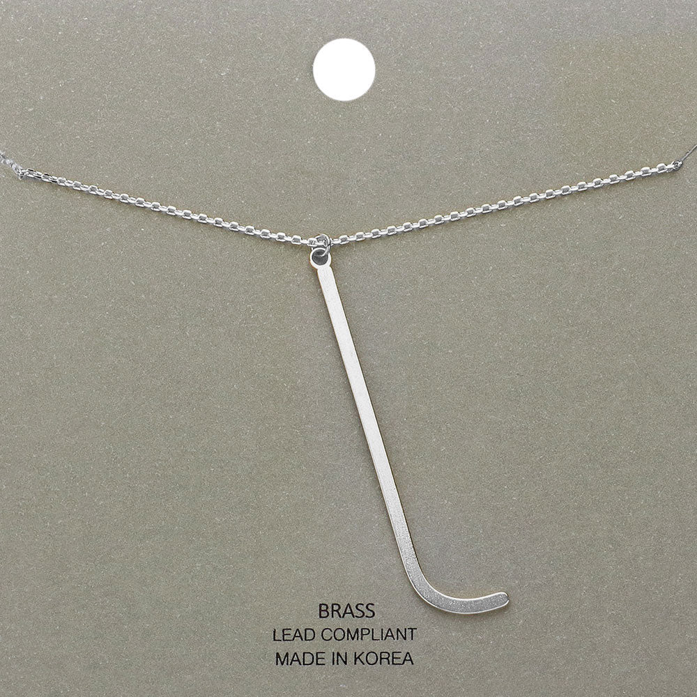 Madeline Love Rhodium, ~L~ -l- Brass Initial Monogram Metal Pendant Necklace - Necklaces