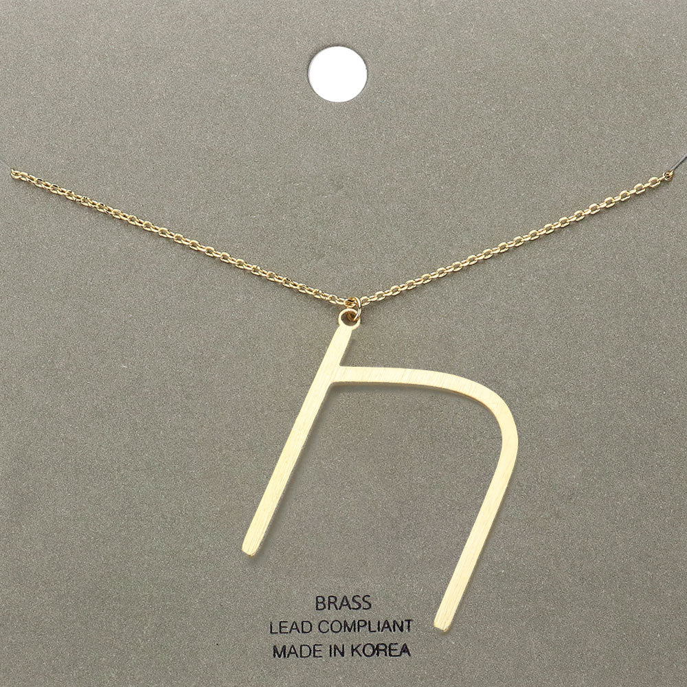 Madeline Love Gold, ~N~ -n- Brass Initial Monogram Metal Pendant Necklace - Necklaces