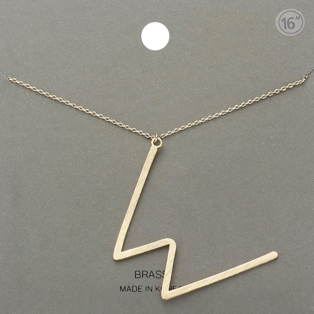 Madeline Love Gold, ~W~ -w- Brass Initial Monogram Metal Pendant Necklace - Necklaces