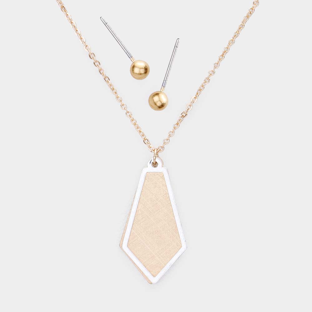 Madeline Love Two Tone Two Tone Brass Metal Pendant Necklace - Necklaces