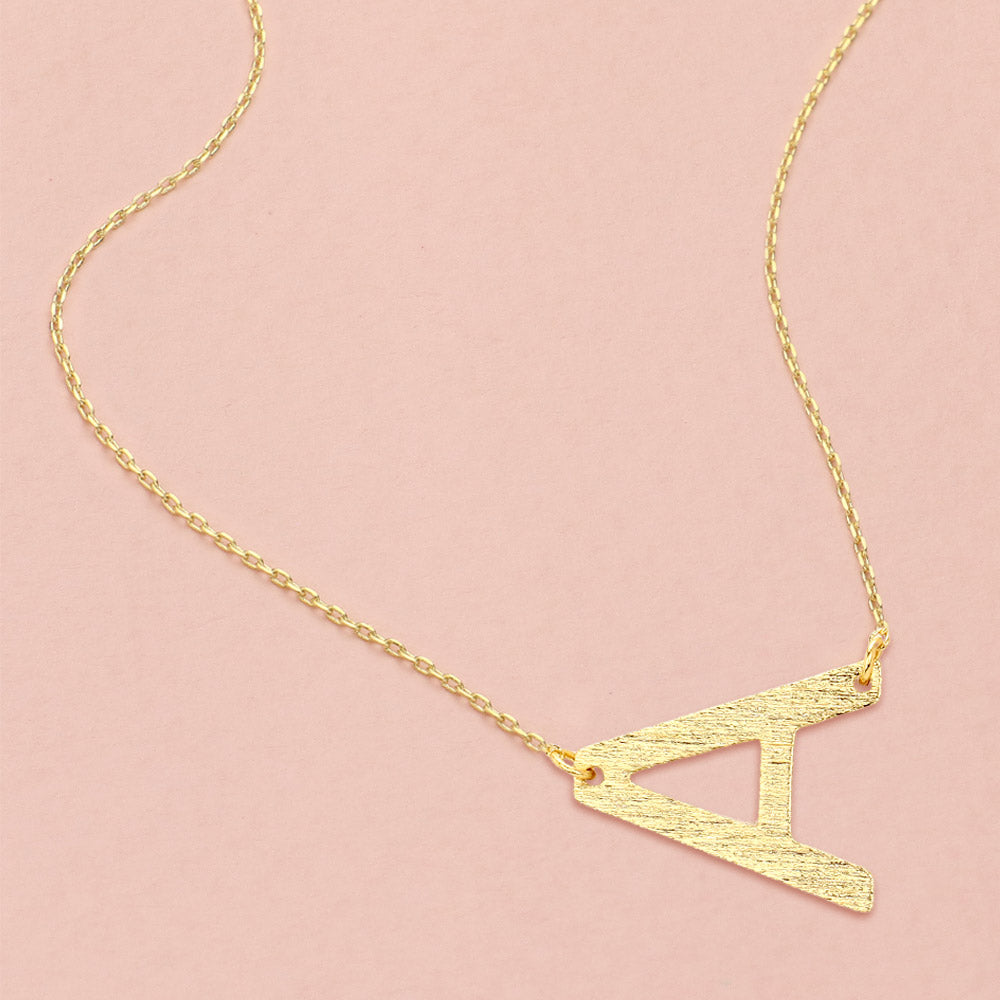 Madeline Love Gold, ~A~ -A- Gold Dipped Initial Monogram Pendant Necklace - Necklaces