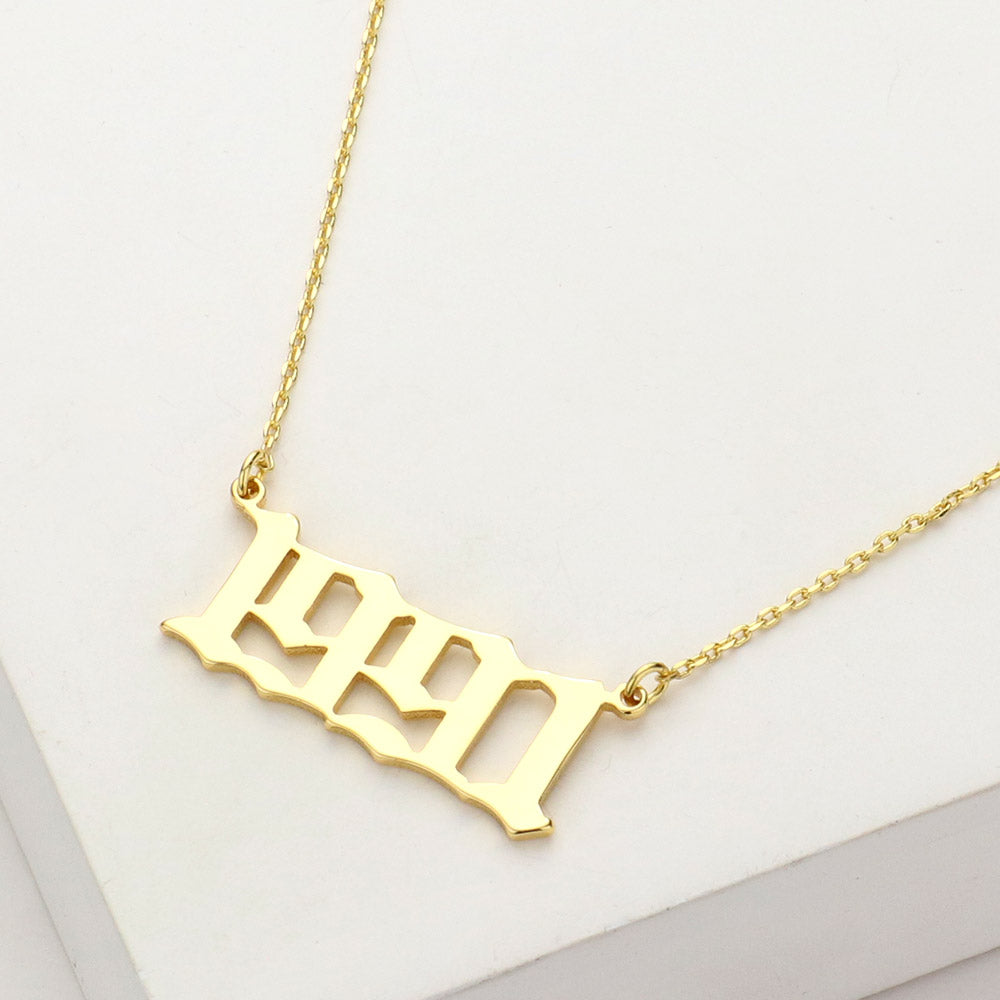 Madeline Love Gold Gold Dipped 1991 Birth Year Plate Pendant Necklace - Necklaces