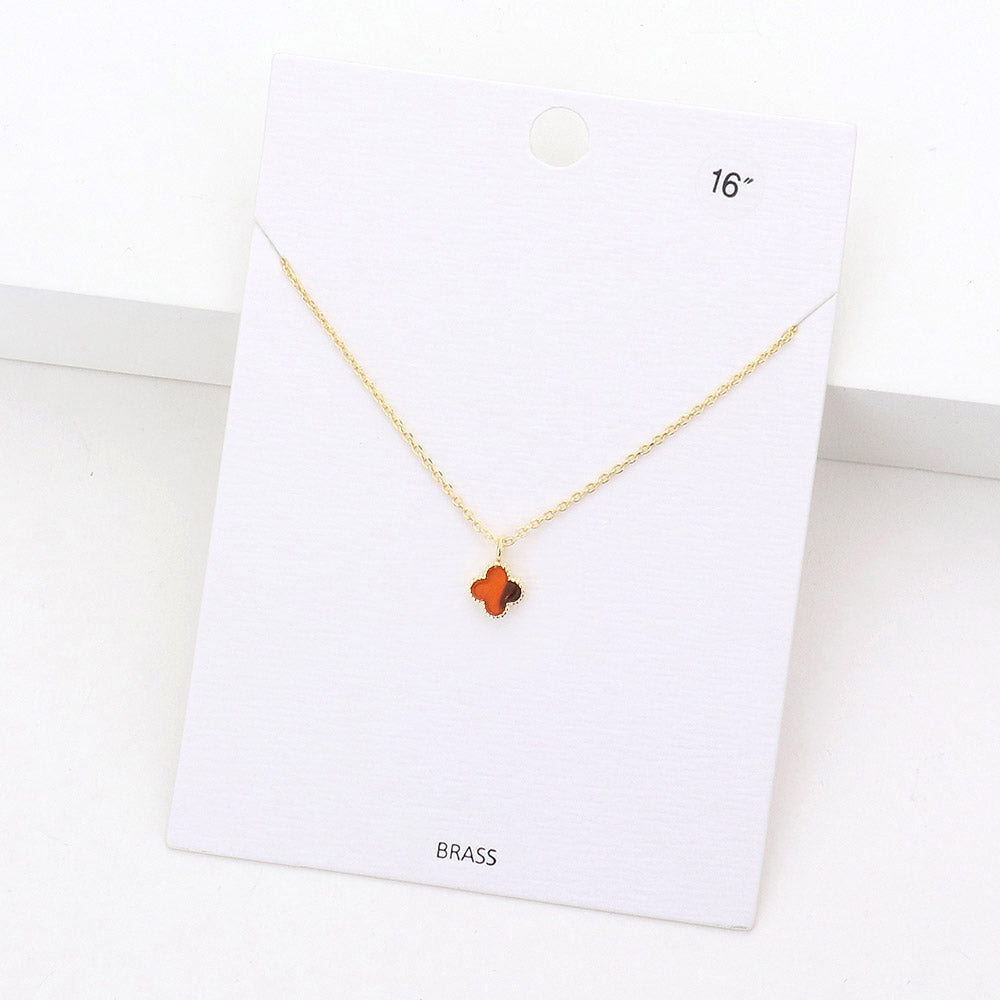 Madeline Love Brown Quatrefoil Pendant Necklace - Necklaces