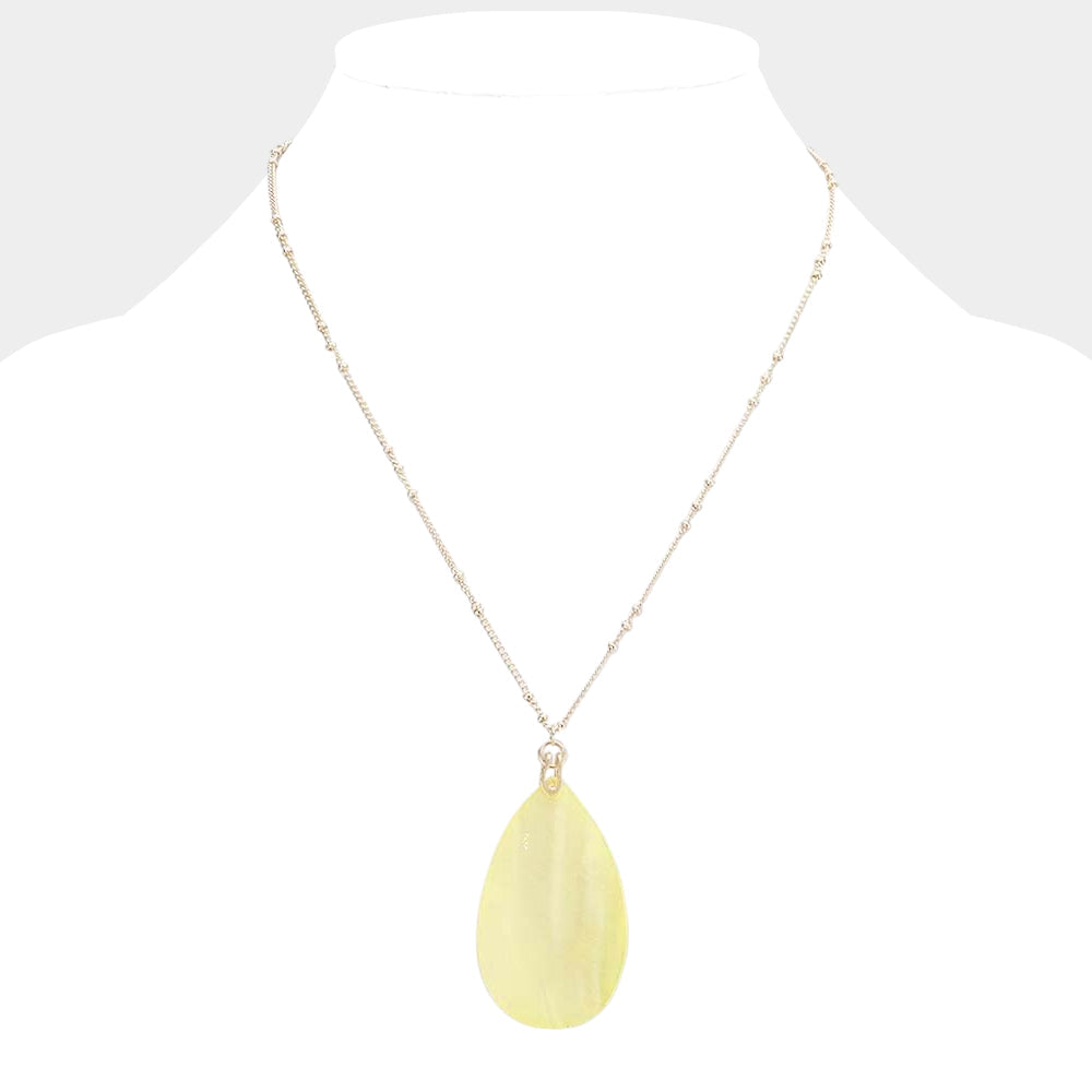 Yellow Genuine Shell Pendant Necklace