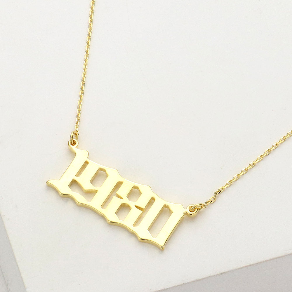 Madeline Love Gold Gold Dipped 1980 Birth Year Plate Pendant Necklace - Necklaces