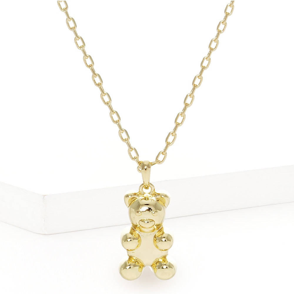 Madeline Love Gold Gold Dipped Metal Bear Pendant Necklace - Necklaces
