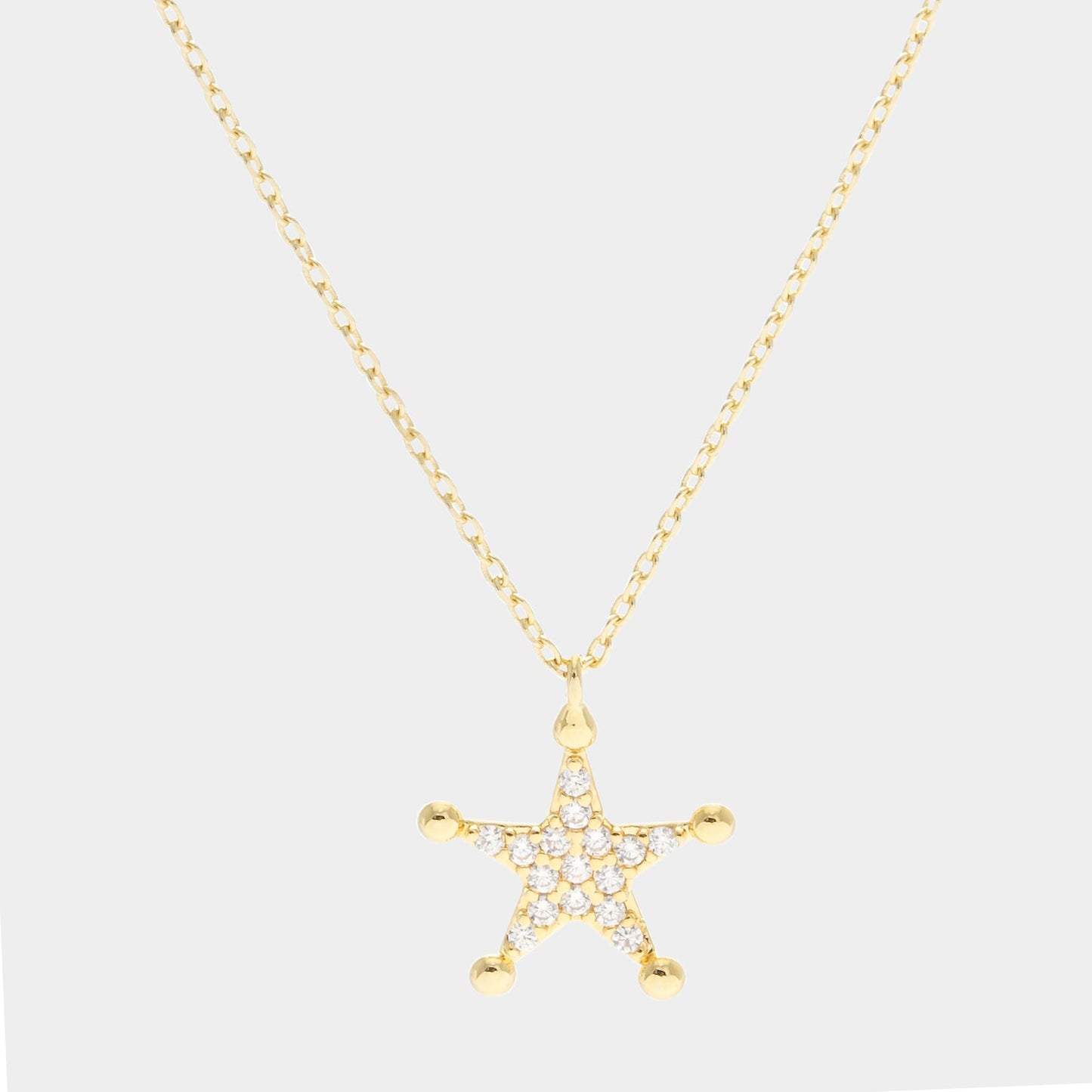 Madeline Love Clear, Gold Gold Dipped CZ Star Pendant Necklace - Jewelry