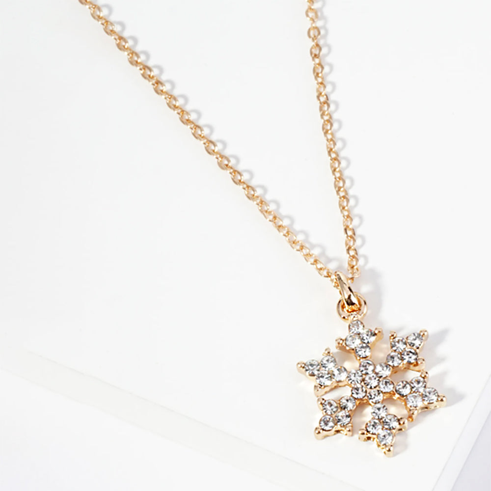 Madeline Love Gold Crystal Snowflake Pendant Necklace - Necklaces