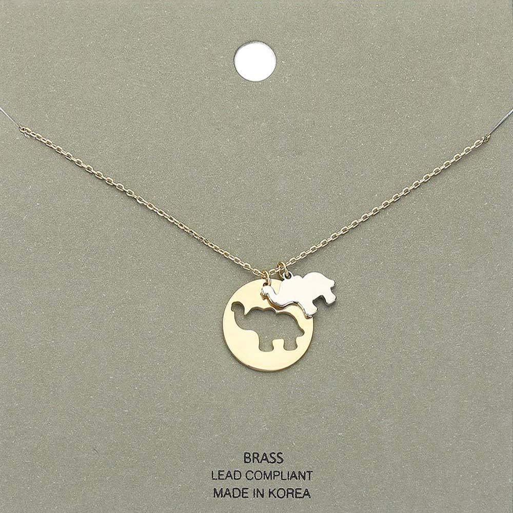 Madeline Love Gold, Matte Rhodium Brass Metal Camel Pendant Necklace - Necklaces