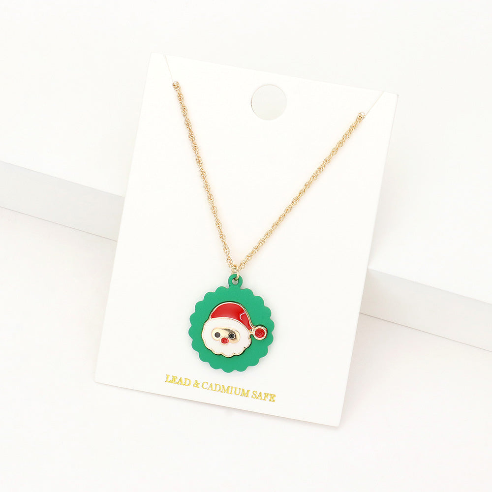 Madeline Love Multi Polymer Clay Christmas Santa Pendant Necklace - Jewelry