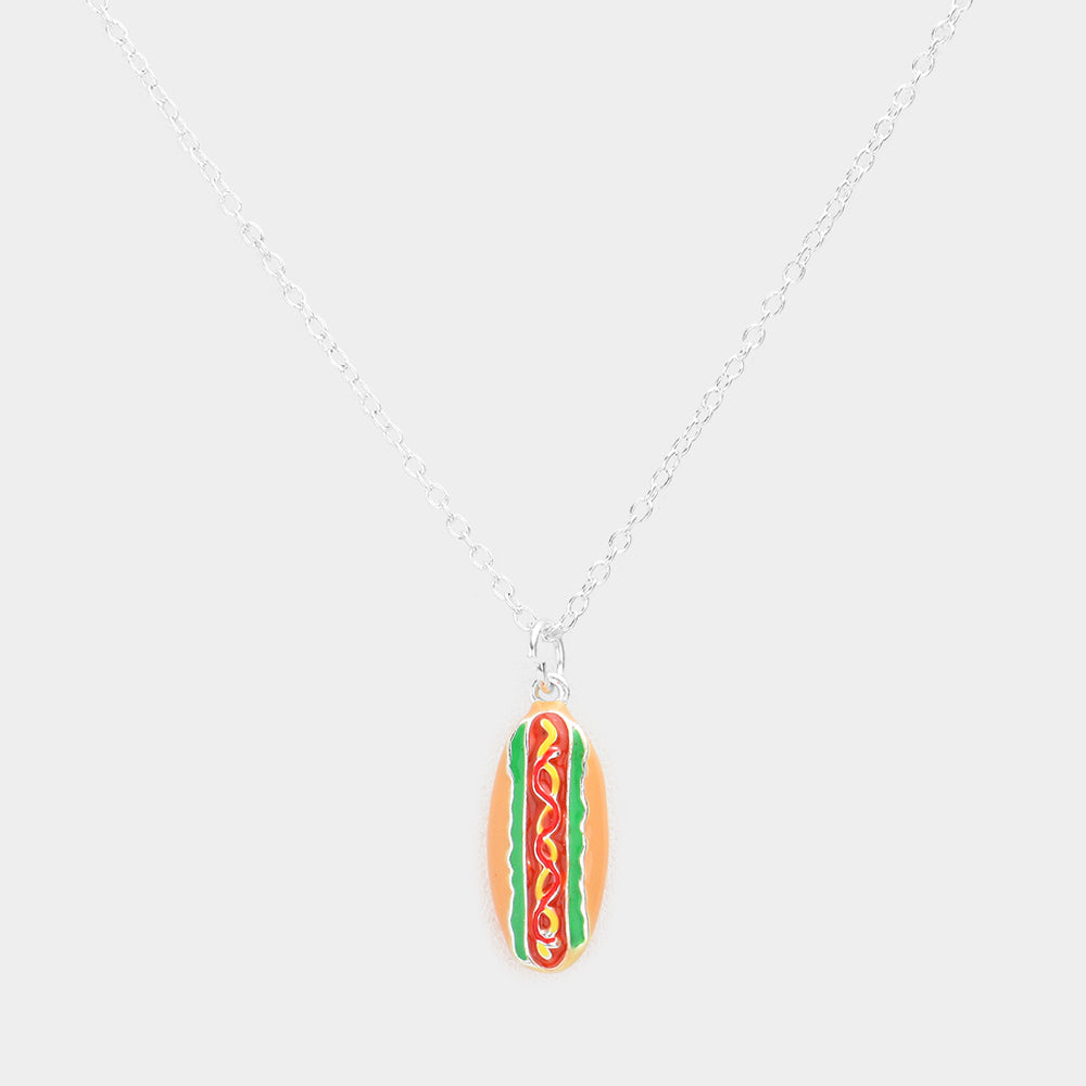 Madeline Love Multi 3D Hot Dog Pendant Necklace - Necklaces