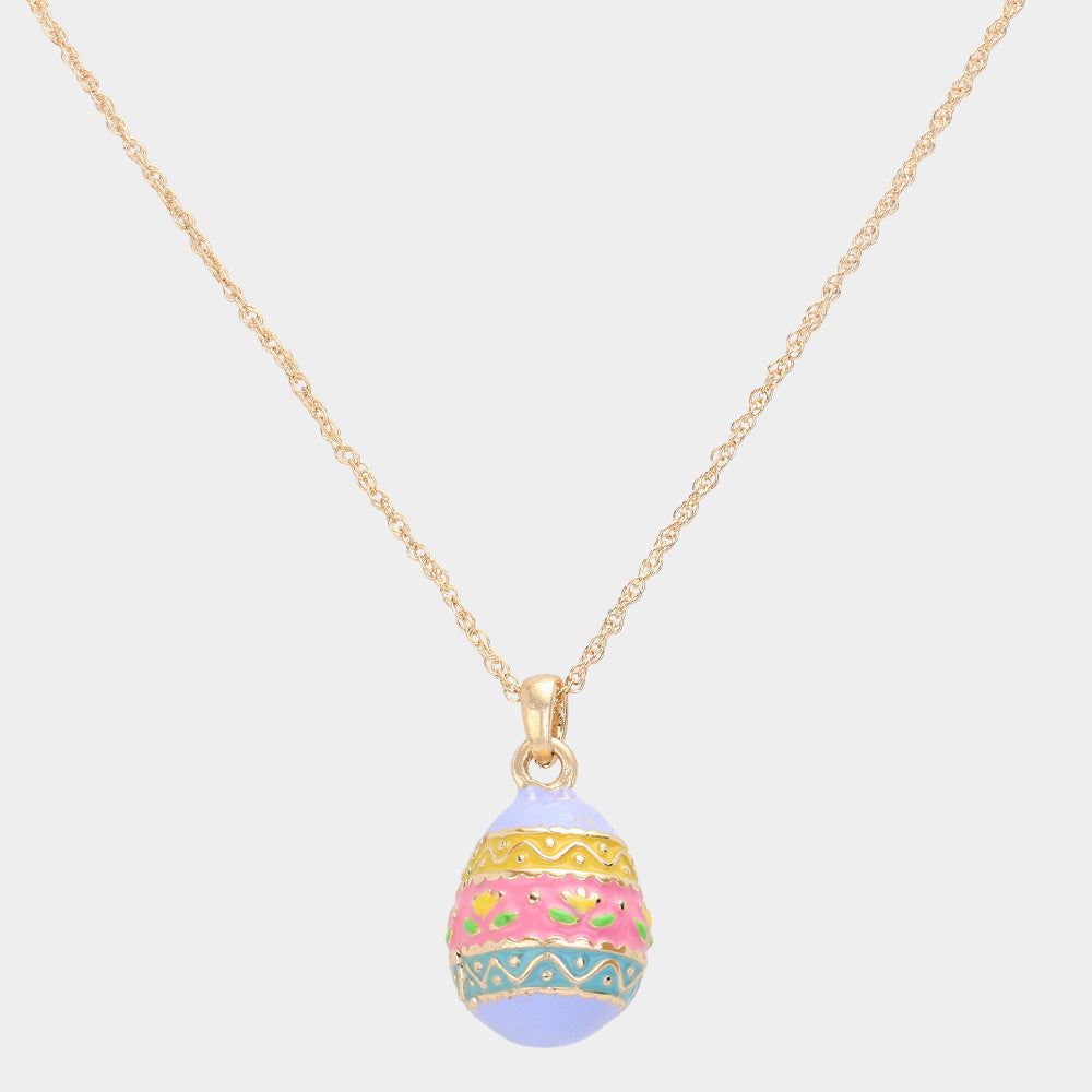 Madeline Love Gold, Multi Enamel Easter Egg Pendant Necklace - Hair Accessories - extra
