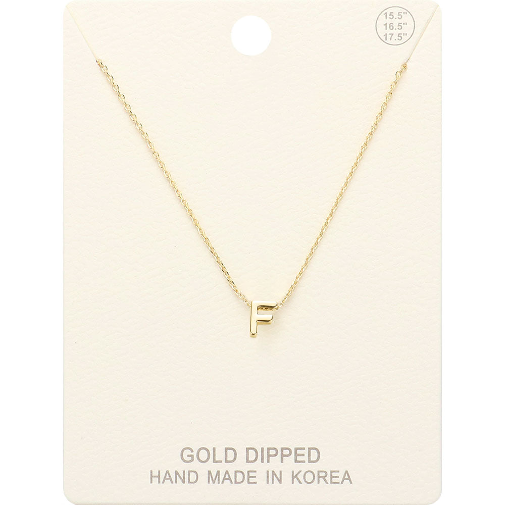 Madeline Love Gold -F- Gold Dipped Initial Monogram Metal Pendant Necklace - Necklaces