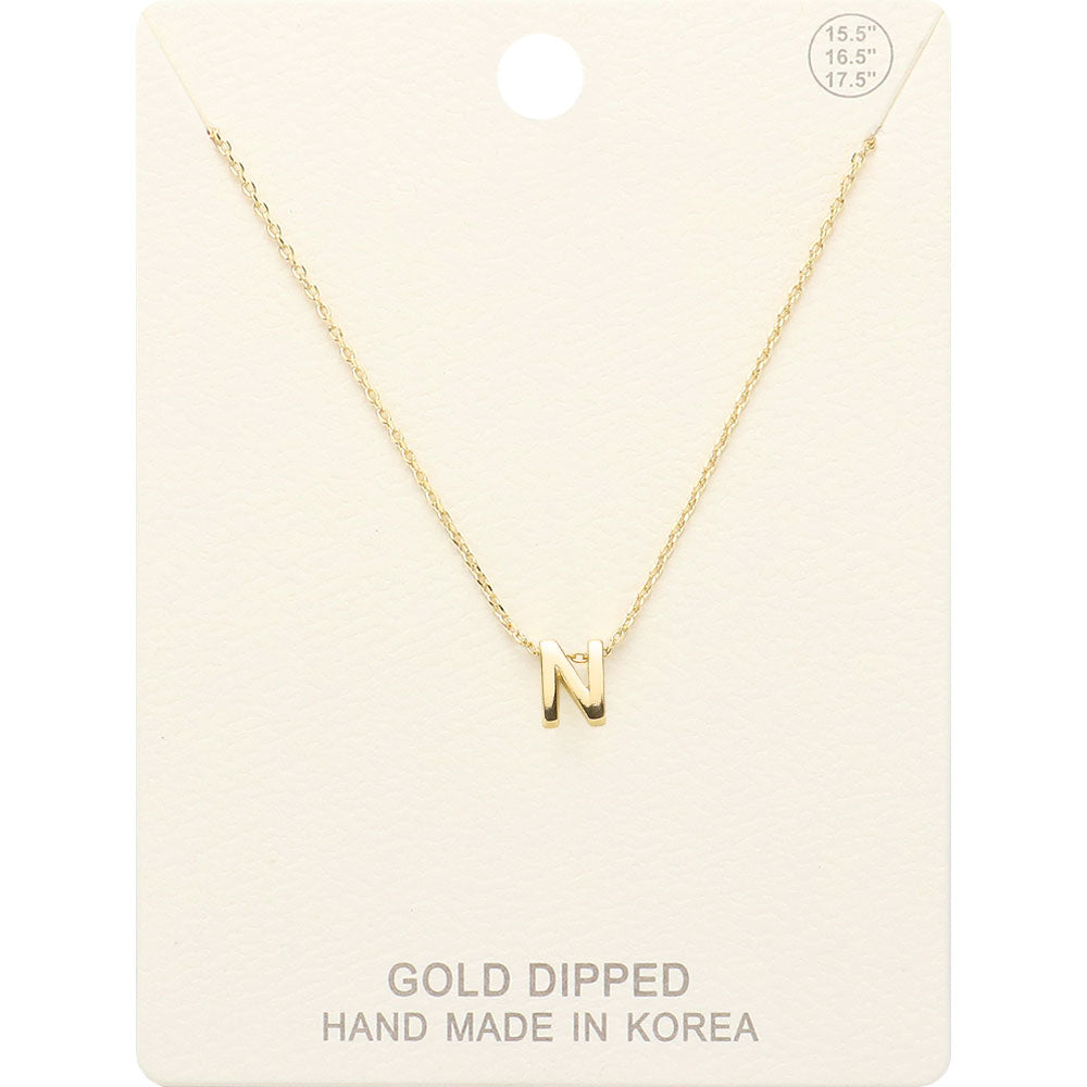 Madeline Love Gold -N- Gold Dipped Initial Monogram Metal Pendant Necklace - Necklaces