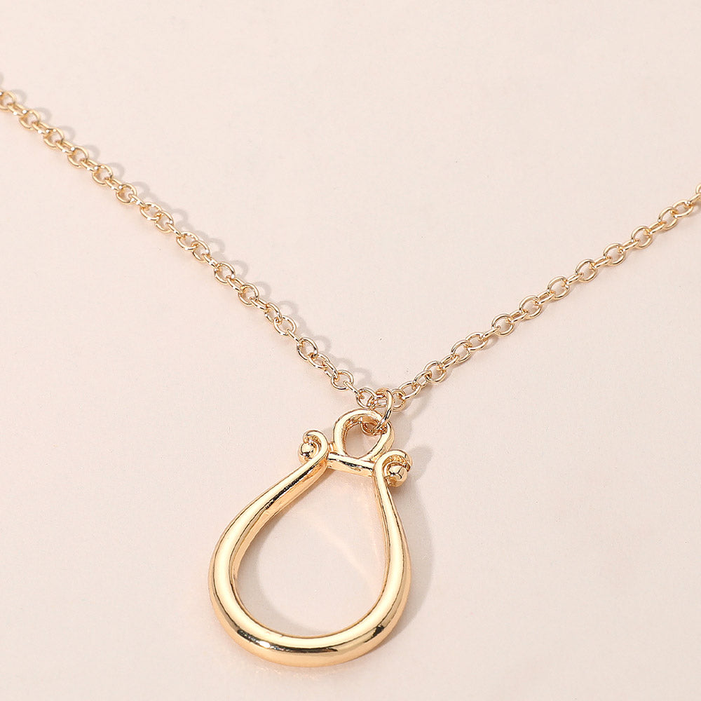 Madeline Love Gold Minimalist Open Teardrop Pendant Necklace - Necklaces