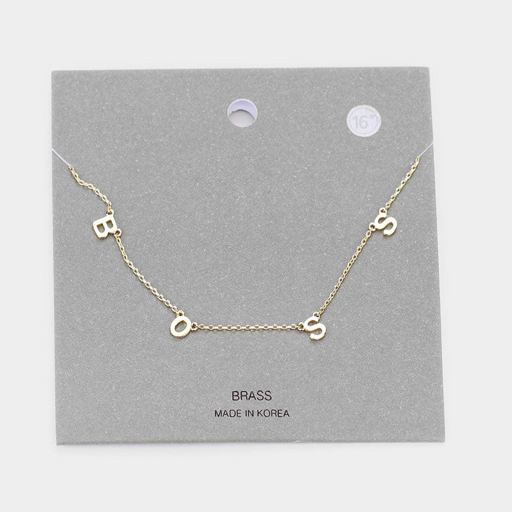 Madeline Love Gold Brass Metal Boss Pendant Necklace - Necklaces