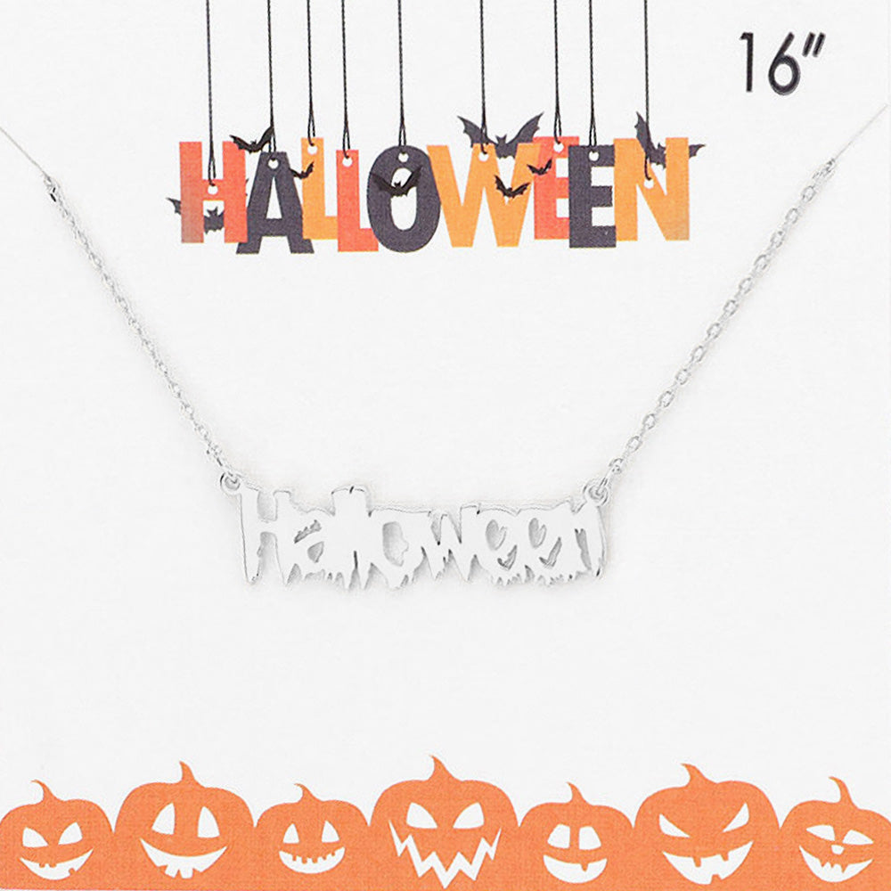 Madeline Love Rhodium Halloween Metal Message Pendant Necklace - Necklaces